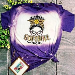 Softball Mom - Bleached Tee Sizes S-3x